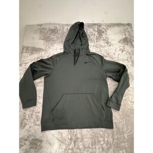 Nike Men's Dri-fit Green Pullover Hoodie Standard Fit Size Large Drawstring EUC